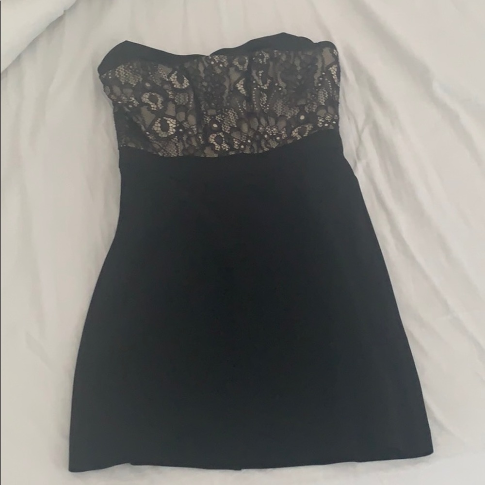 Strapless mini bodycon dress